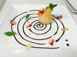 dessert, poire au chocolat, chef étoilé