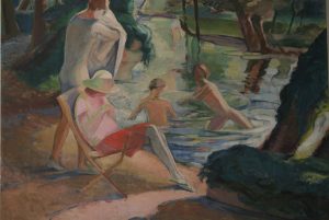 La baignade, 1924, Huile sur toile, signé, 142 x 170 cm (en cours de restauration)