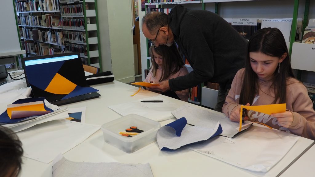 atelier géométrie ornementale sur textile dourdan médiathèque le grimoire centre ligne et quete