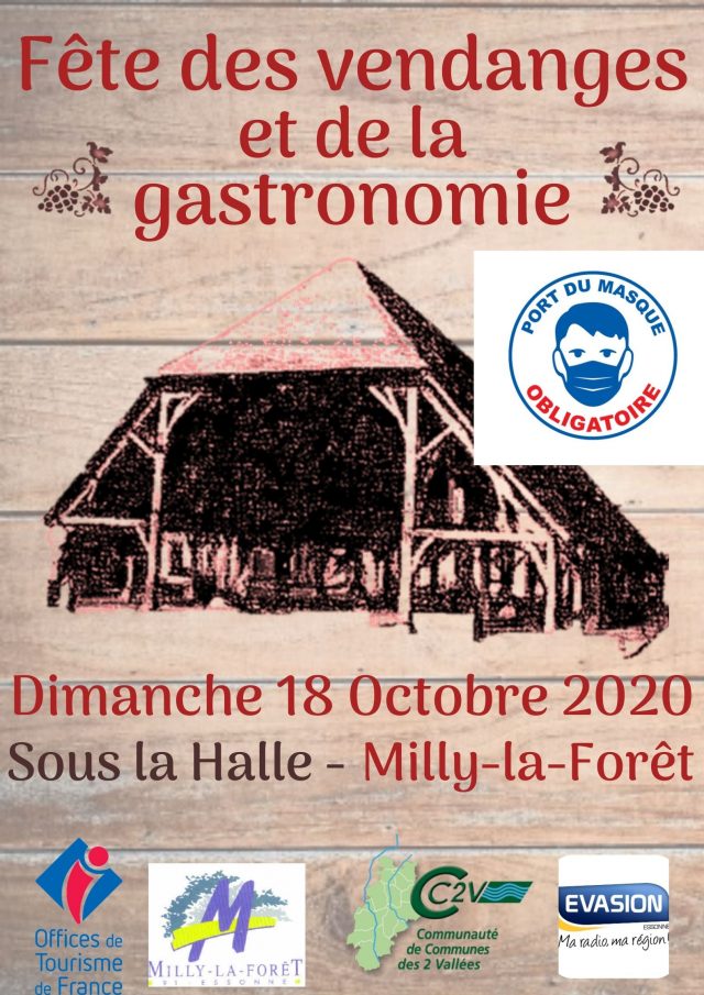 affiche fête des vendanges et de la gastronomie Milly-la-Forêt