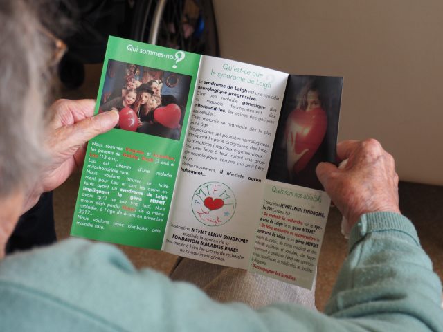 Le flyer de l'association MTFMT Leigh Syndrome pour Lou. mtfmt Lou Soisy association syndrome Leigh Téléthon
