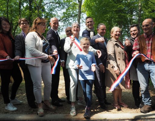 inauguration parc colombier Breuillet mai 2023 élus verdure ruban tricolore Mayeur Montaigne