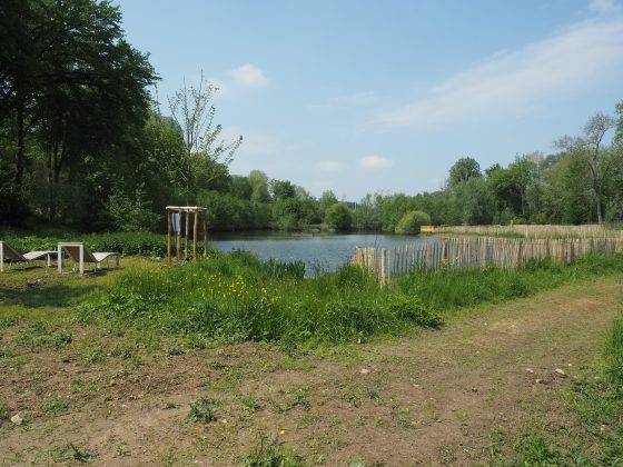 inauguration parc colombier Breuillet mai 2023 étang bois arbres rive