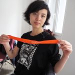 Mayline a créé un porte-clés avec son prénom.